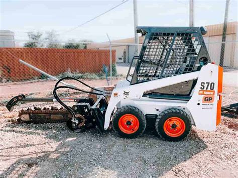 trencher attachment for a skid steer|bobcat trencher attachment for sale.